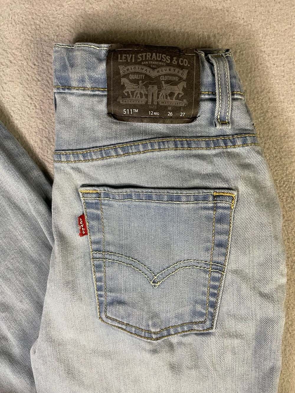 Levi's 511 Performance Slim Fit light blue Jeans women’s Size 12 Regular 26x27
